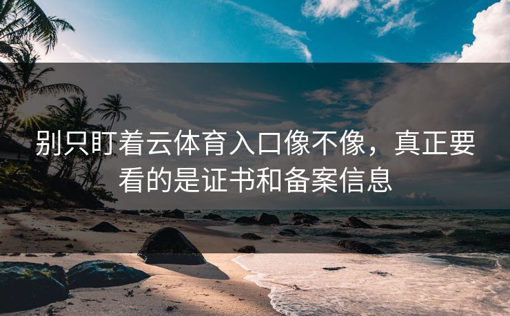别只盯着云体育入口像不像，真正要看的是证书和备案信息